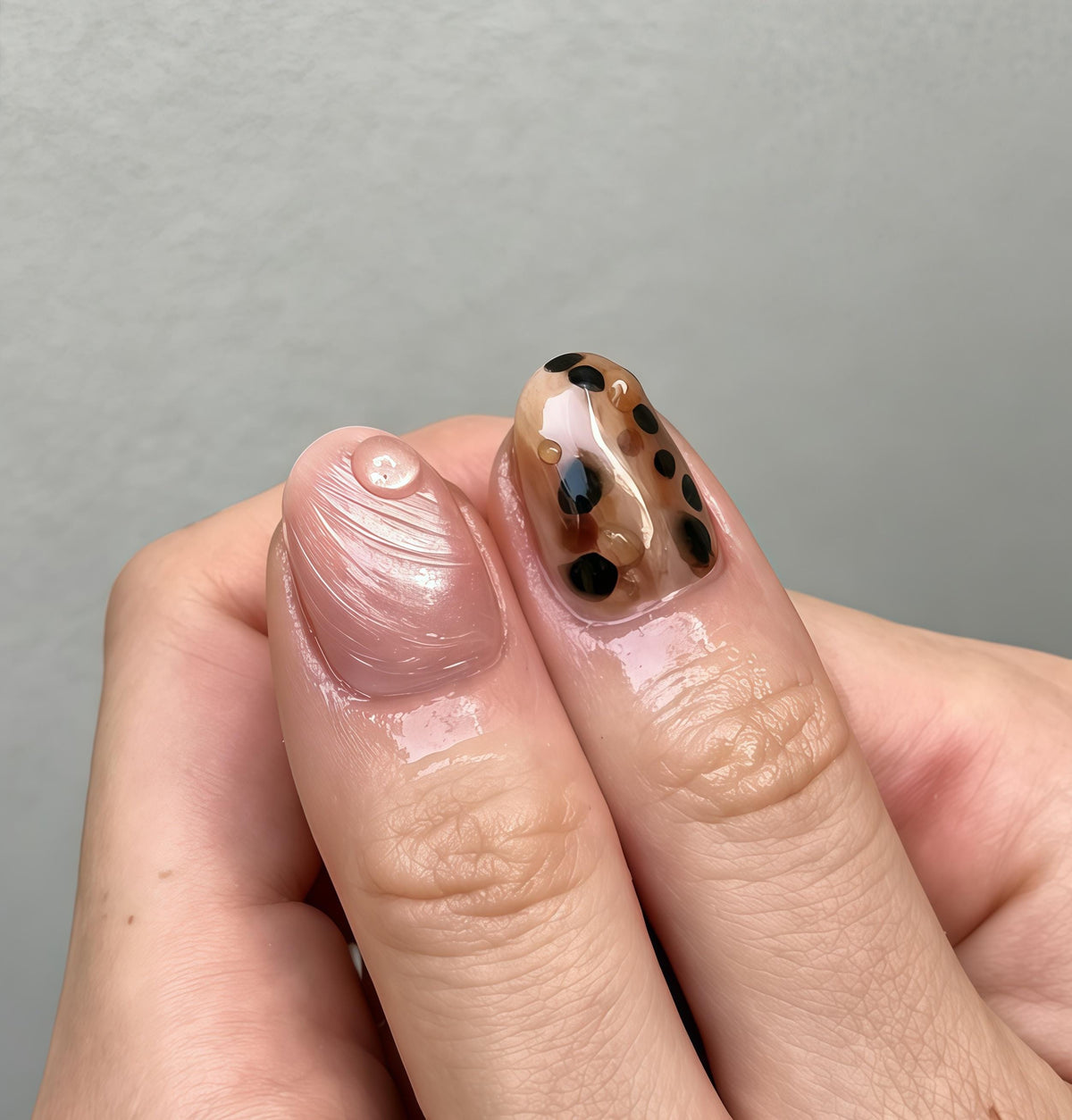 Burgundy Floral Press On Nails With Silver and Dusty Pink Details