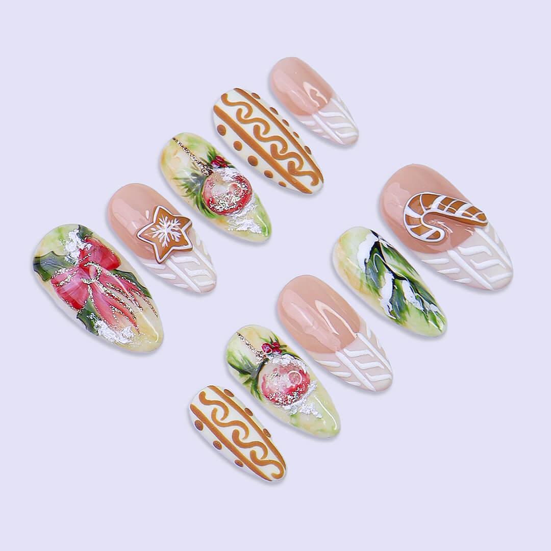 Christmas Gingerbread, Ornament & Sweater Knit Nail Set