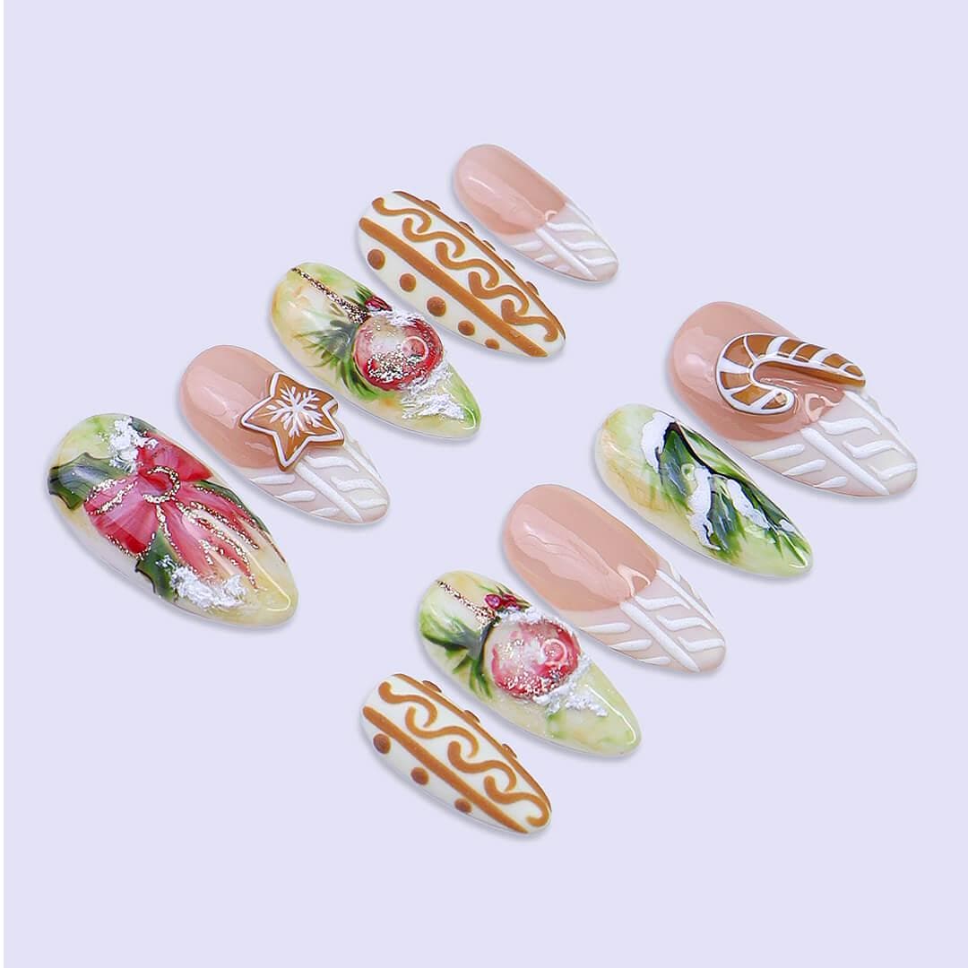 Christmas Gingerbread, Ornament & Sweater Knit Nail Set