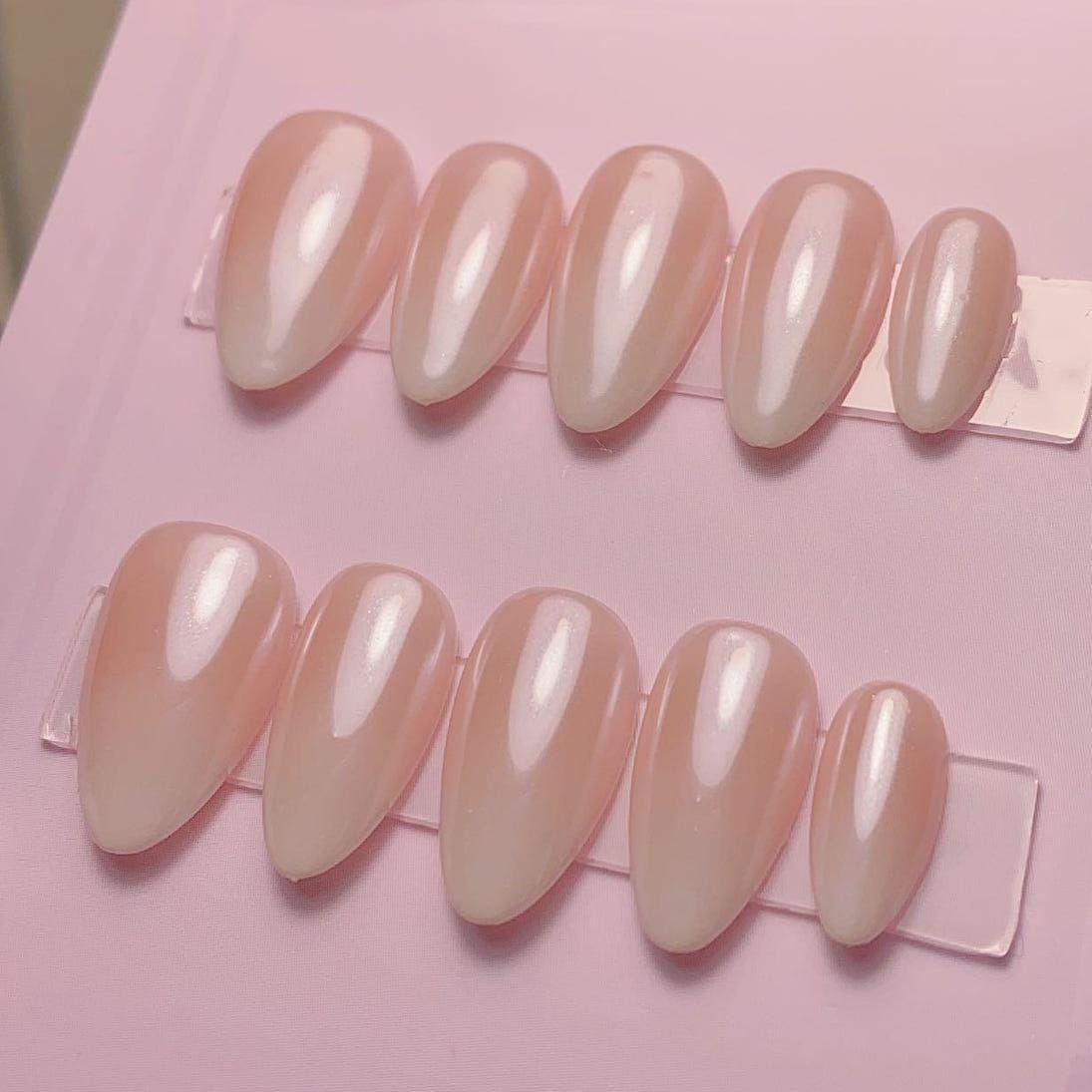 Glazed Nude Pink Ombré Press-On Nails