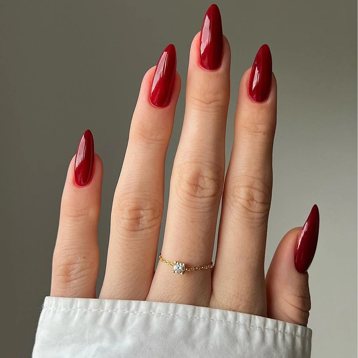 Glossy Deep Cherry Red Press On Nail Set