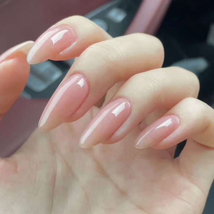 Glossy Pink Jelly Gradient Press-On Nail Set