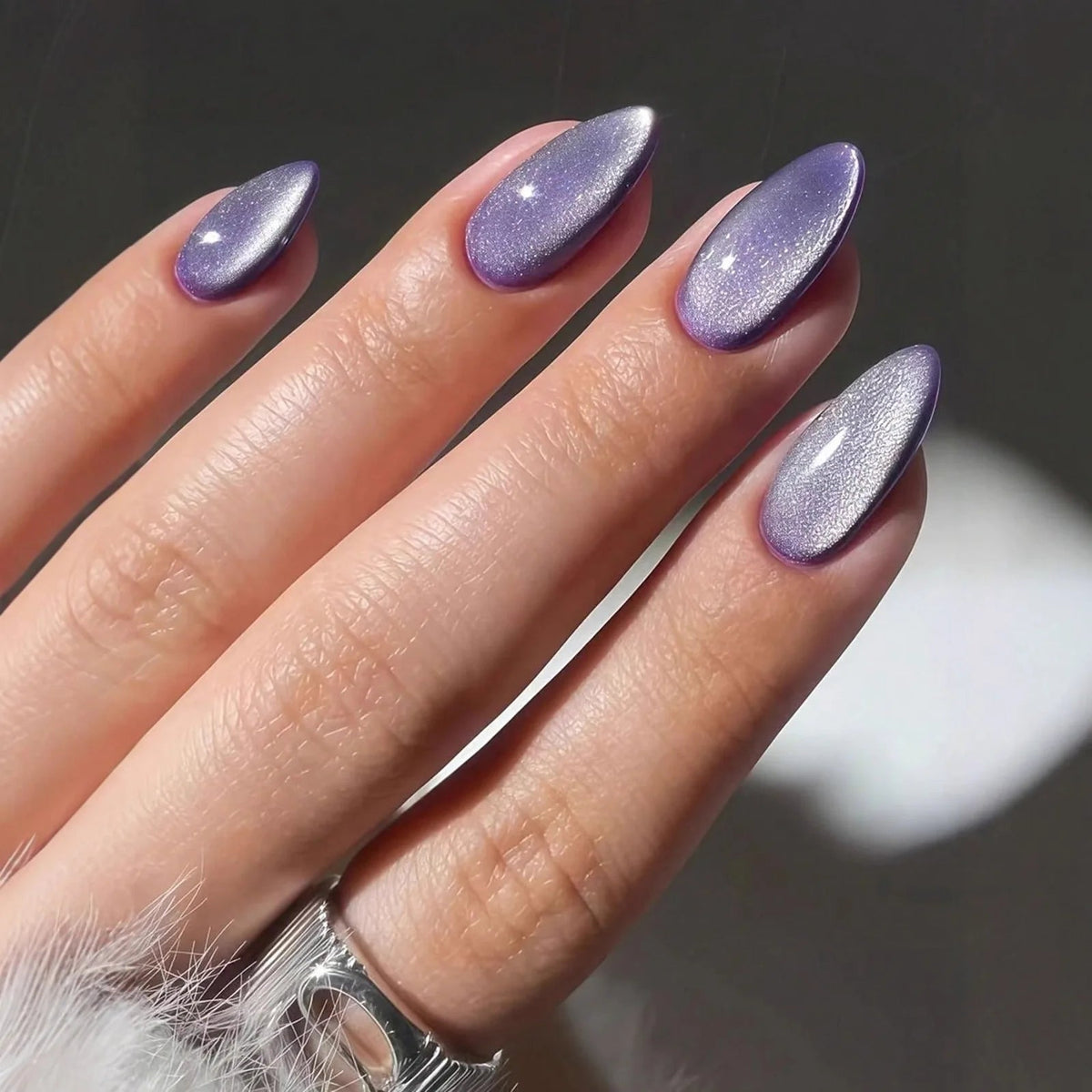 Lavender Purple Cat Eye Press-On Nails
