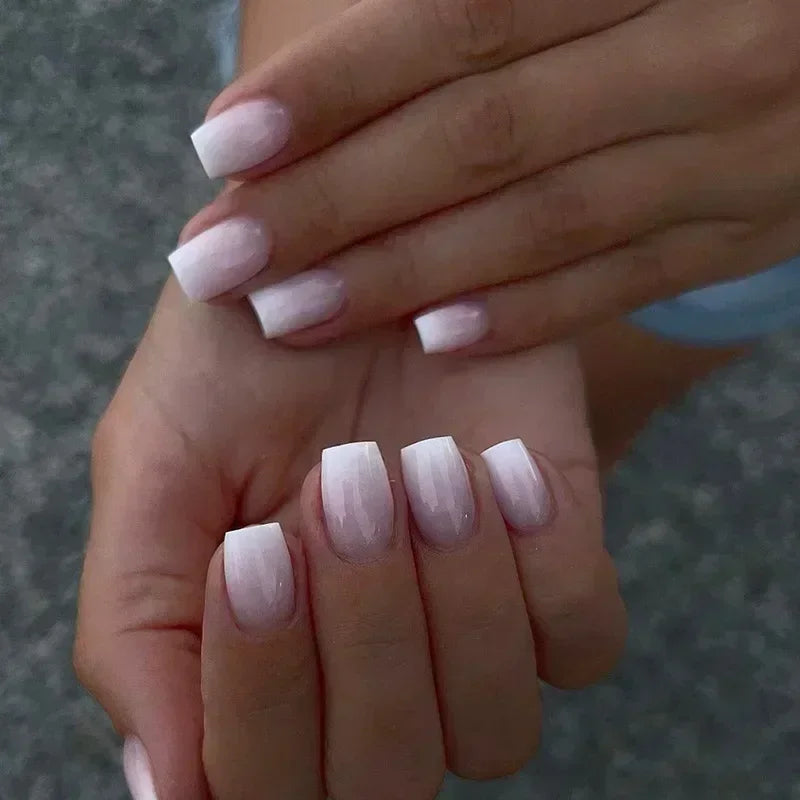 Lilac and White Ombre Press-On Nail Set