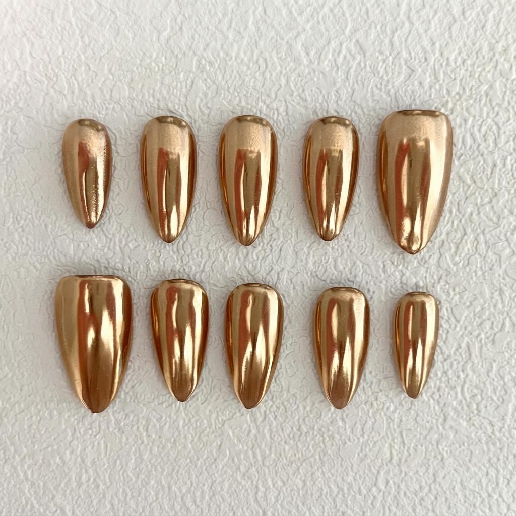 Mirror Gold Chrome Press-On Nails