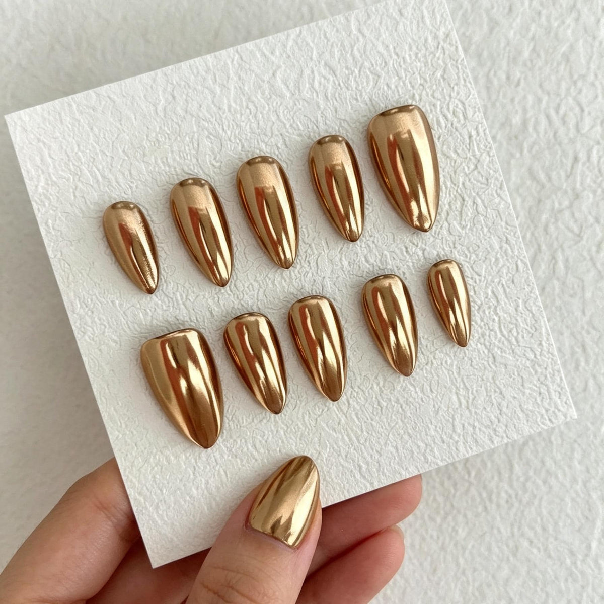 Mirror Gold Chrome Press-On Nails