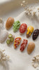3D Burger Ingredient Press-On Nails with Glossy Sculpted Food Details