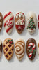 3D Christmas Sweets Press-On Nails with Gingerbread, Candy Canes, and Holiday Treats