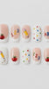 Back-to-School French Tip Press-On Nails With 3D Apples, Pencils, ABCs and Polka Dots