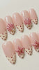 Beach Summer French Tip Nails With Burgundy Dots, Shells, Pearls & Starfish