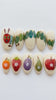 Cream Fruit Garden Press On Nails With Caterpillar Art