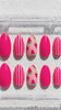 Hot Pink Watermelon Slice and Striped Press On Nails