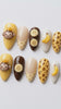 Summer Banana and 3D Monkey Nail Set with Brown Spots and Dotted Tips