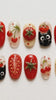 Cherry Tomato Press-On Nails With Cat Face Accents