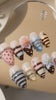 Pink Polka Dot and Striped 3D Flower Nail Set