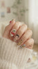 Retro Cherry and Tiger-Stripe Press On Nails with Chrome Stars and Illustrated Faces
