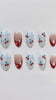 Summer Cherry Checkered French Tip Press On Nails With Star Details