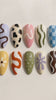 Retro Y2K Press On Nails with Pastel Waves, Cow Spots, Daisies and Checkerboard