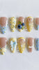 Blueberry Lemon Summer Nails With 3D Fruit, Bow, and Scalloped French Details