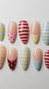 Colorful Retro Striped and Polka Dot Press On Nail Set