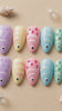 Pastel 3D Fish Summer Ocean Press On Nails in Lavender, Yellow, Pink, Blue & Mint
