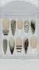 Y2K Tortoiseshell and Silver Chrome Sculptural Press-On Nails