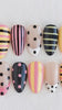 Pastel Striped and Polka Dot Press On Nails with Raised Dots