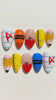 Back-to-School Apple Nail Set with Pencils, Rulers, and A+ Details