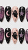 Purple Glitter Spiderweb Ghost Halloween Press On Nails