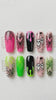 Pastel Goth Skull and Spiderweb Halloween Press On Nails