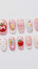 Pink Teacher Nail Set with Apples, Pencils, Bows, Alphabet Letters and Plaid