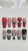 Red and Black Spider Web Comic Hero Halloween Press On Nails