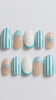 Turquoise Starfish Coastal Stripe Nail Set