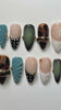 Tortoiseshell and Teal 3D Polka Dot Nail Set