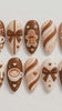 Gingerbread Coffee and Candy Cane Christmas Press-On Nails