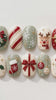 Christmas Press-On Nail Set With Wreath, Reindeer, Candy Canes, and Bows