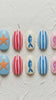 Ocean Beach Nails with Starfish, Fish, and Stripes