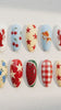 Italian Summer Mismatched Nails with Lobsters, Cherries, Stars and Gingham