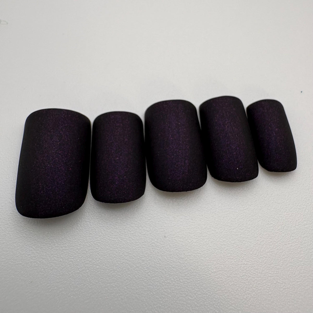 Raven Dark Purple Matte Shimmer Press-On Nails