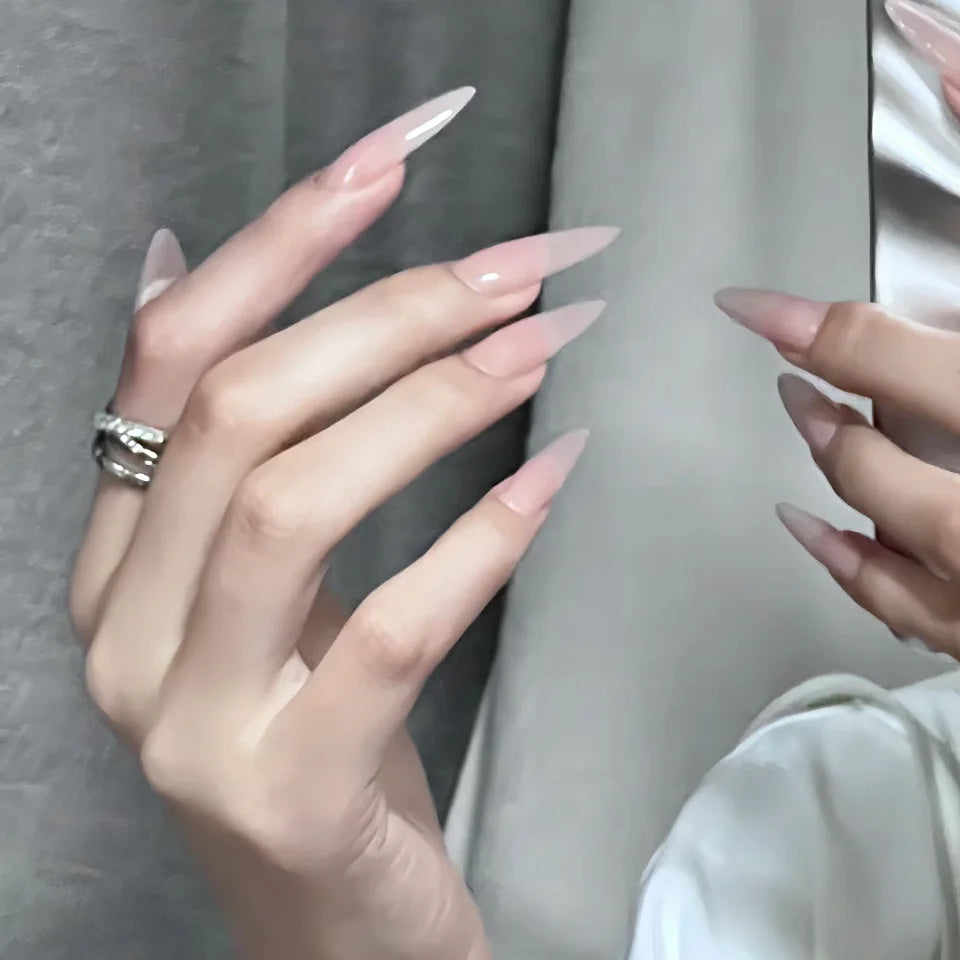 Sheer Nude Pink Ombre French Tip Press On Nails